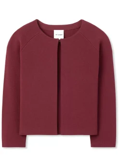 St. John Stretch Viscose Knit Bolero Jacket Cranberry