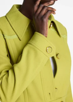 Hot St. John Tailored Wool Blend Jacket Chartreuse