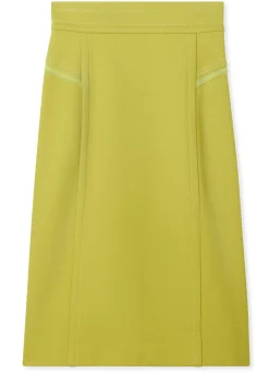 Best St. John Tailored Wool Blend Skirt Chartreuse