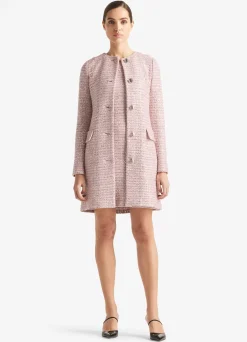 Online St. John Textured Plaid Sequin Knit Topper Pink/Rose Multi