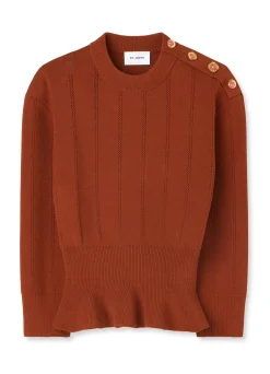 Sale St. John Textured Stitch Knit Sweater Brick