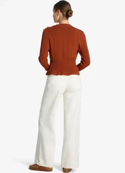 Sale St. John Textured Stitch Knit Sweater Brick