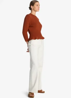 Sale St. John Textured Stitch Knit Sweater Brick