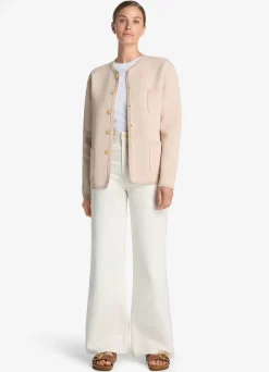 Outlet St. John Textured Stretch Twill Jacket Light Peony