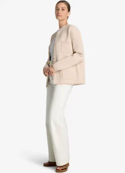 Outlet St. John Textured Stretch Twill Jacket Light Peony