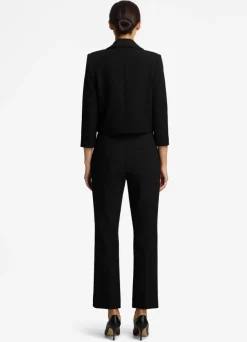 Hot St. John The Broadway Cropped Blazer in Stretch Crepe Suiting Black