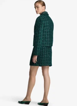 Online St. John Twill Tweed Mixed Media Jacket Spruce Multi