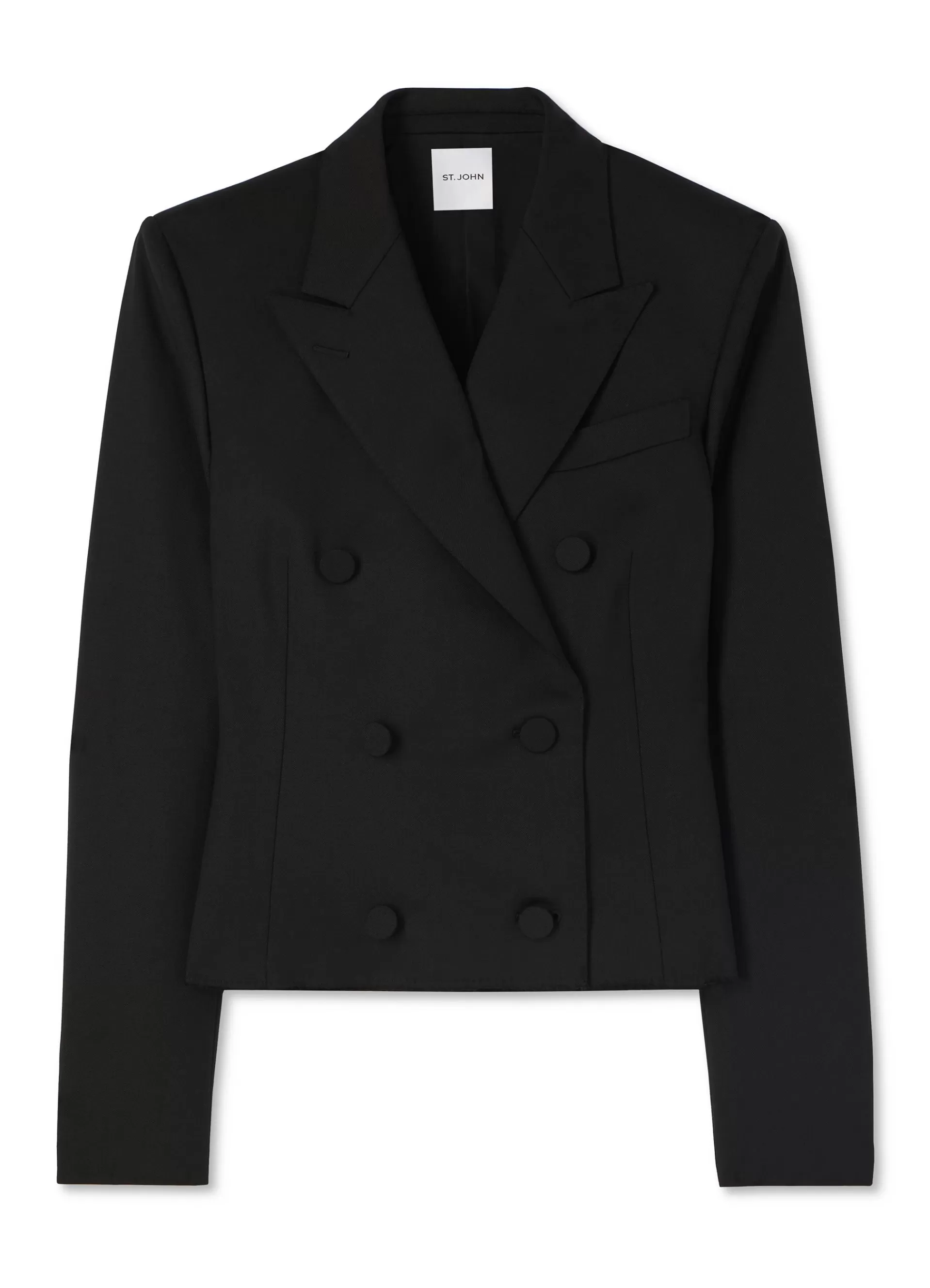 St. John Double-Breasted Stretch Wool Jacket | JACKETS