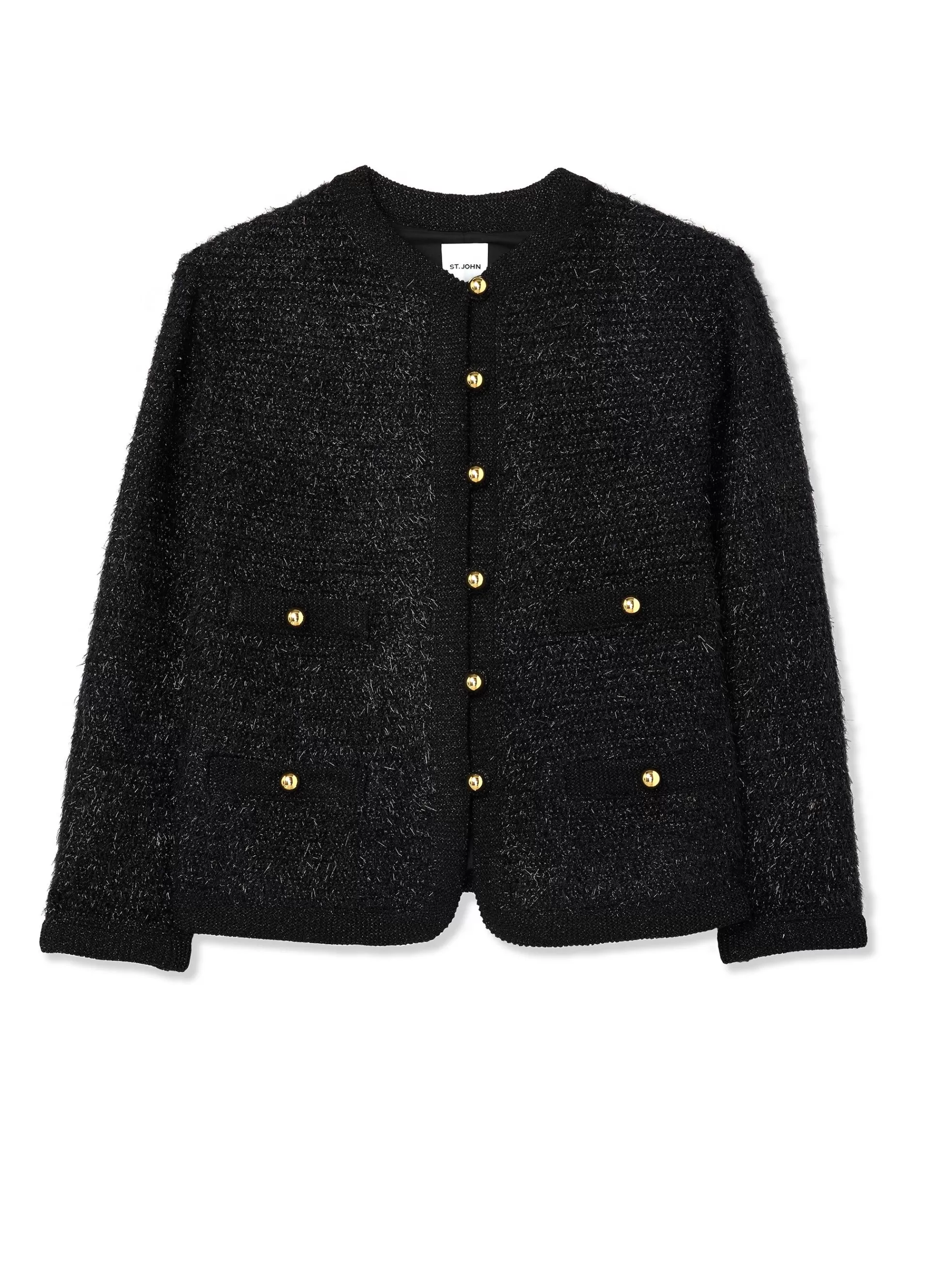 St. John Lurex and Eyelash Textured Signature Knit Jacket | LIGHT JACKETS | JACKETS