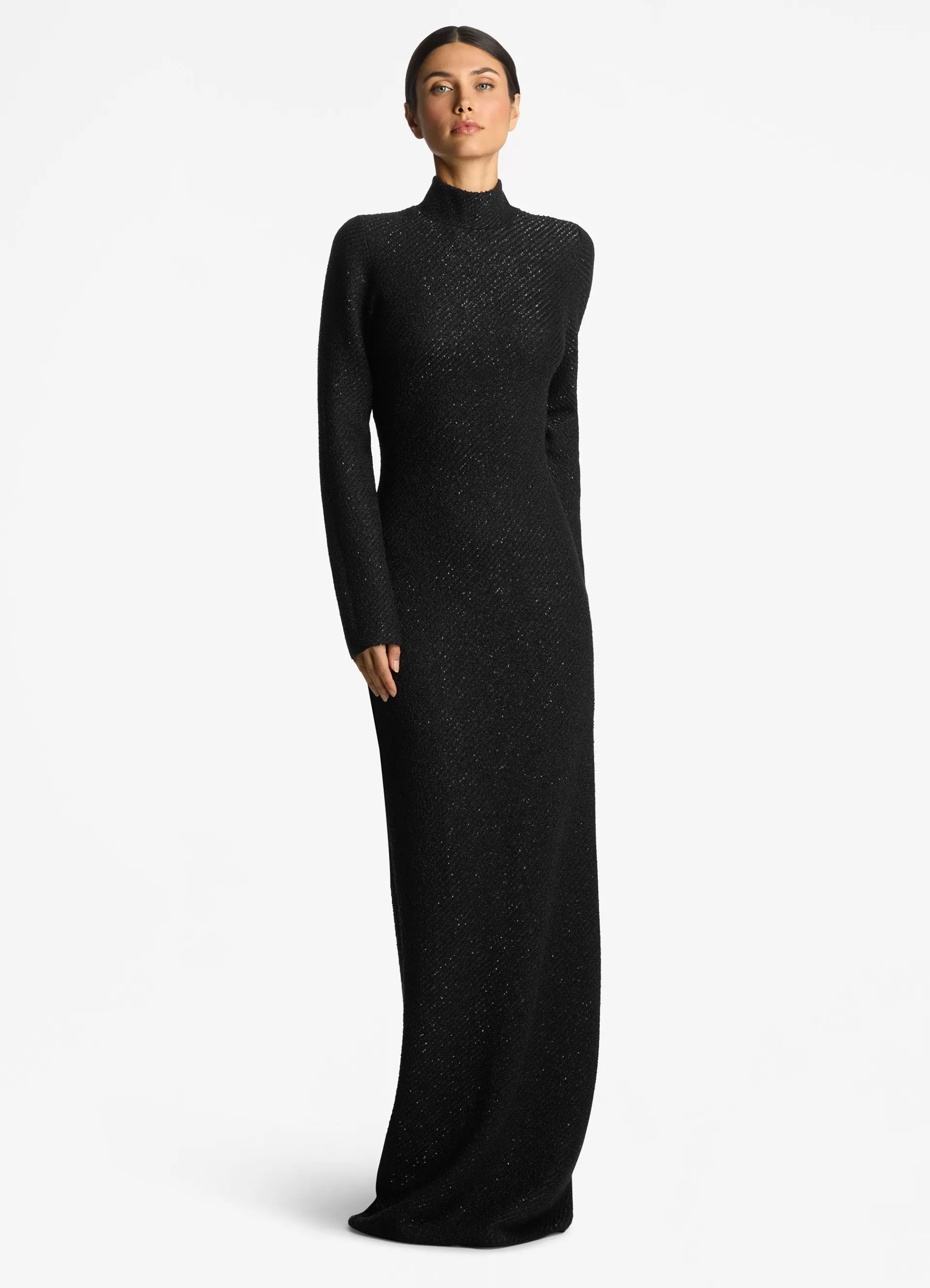 St. John Sequin Twill Knit Turtleneck Gown | EVENING WEAR | DRESSES